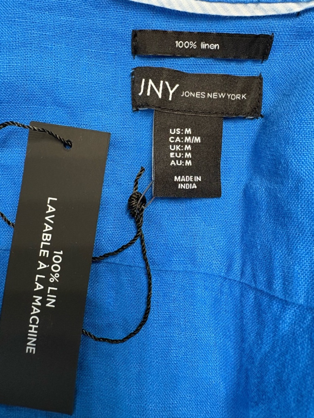 Jones New York Bright Blue Linen Jacket - Picture 4 of 4